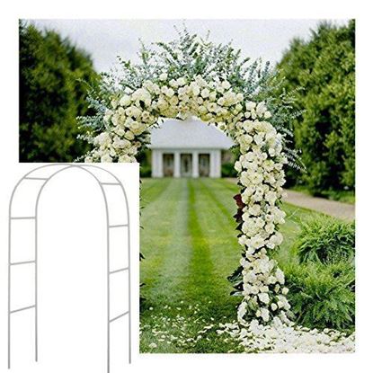 Picture of Adorox 7.5 Ft Lightweight White Metal Arch Wedding Garden Bridal Party Decoration Arbor (1)