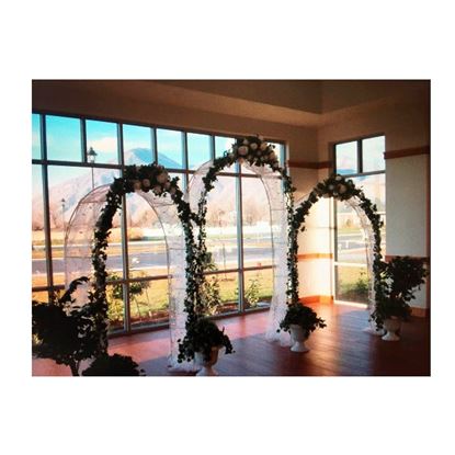 Picture of Adorox 7.5 Ft White Metal Arch Wedding Garden Bridal Party Decoration Arbor (3)