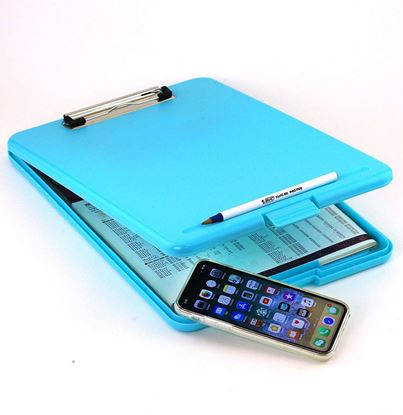 Picture of Adorox Legal Size Slim-case Storage Clipboard Teal Plastic Storage Clipboard for Students, Teachers, Sales, Utility, Industrial, Office Professional (Teal))
