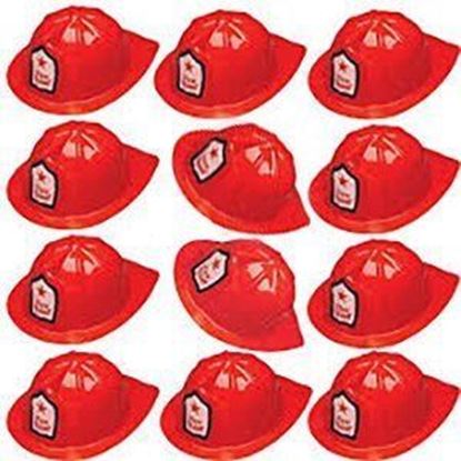 Picture of Adorox 12 Pcs Firefighter Chief Soft Plastic Hat Party Favor