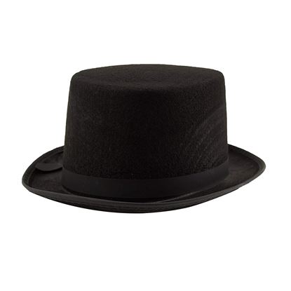 Picture of Adorox Sleek Felt Black Top Hat Fancy Costume Party Accessory (Black (1 Hat))
