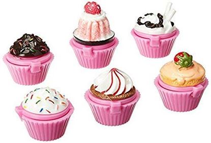 Picture of Adorox 12pc Scented Novelty Cupcake Lip Gloss Lip Balm Makeup Girls Birthday Party Favors