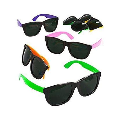 Picture of Adorox 12pcs Neon Sunglasses Plastic Colorful Toy Party Favor Set Birthday