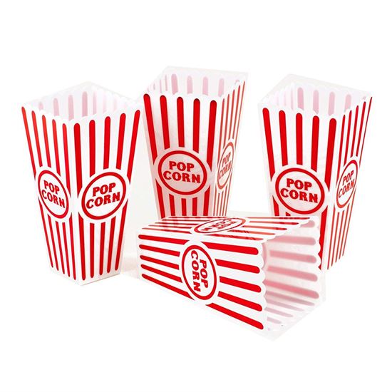 Picture of Adorox (Set of 4) Movie Theater Style Popcorn Containers Set (Reusable plastic)
