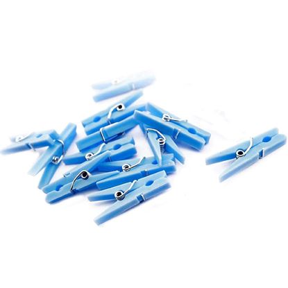 Picture of Adorox Blue (48 Pieces) Small Clothes Pins Baby Shower Clothespin Favors Pink Girl Blue Boy Party Game