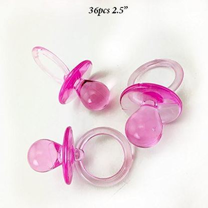 Picture of Adorox 2.5'' Pink & Blue Acrylic Baby Pacifier Shower Favor (36 Pieces (Pink (36 Pieces))