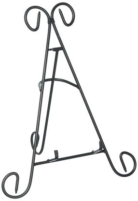 Picture of Roll over image to zoom in Adorox 12" Black Iron Display Stand Easel Holds Cook Books, Plates, Pictures & More! (Black (1 Stand))