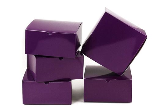 Picture of Adorox 10 Pack 8 X 8 X 4 inches Kraft Boxes Cardboard Gift Box with Lids for Wedding Birthday Holiday Baby Shower Favor (Purple, 8 X 8 X 4)
