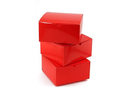 Picture of Adorox 10 Pack 8 X 8 X 4 inches Kraft Boxes Cardboard Gift Box with Lids for Wedding Birthday Holiday Baby Shower Favor (Red, 8 X 8 X 4)