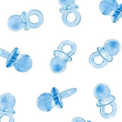 Picture of Adorox 144 Small Blue Acrylic Baby Pacifiers Baby Shower Decoration Table Scatter (144 Pieces)