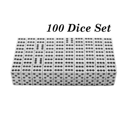 Picture of Adorox 100 Pack Opaque Square Dice Pips Dots Board Games Casino Poker Party Favors