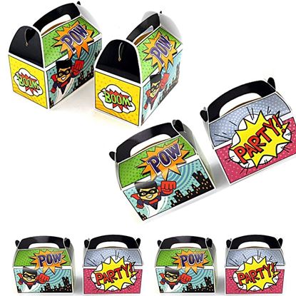 Picture of Adorox Set of 24 Superhero Party Goody Treat Boxes Party Favor Birthday Gifts Goodies …