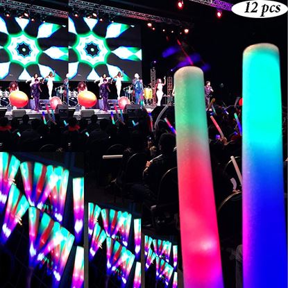 Picture of Adorox 12Pcs.16 inch Multi-color LED Changing Baton 3 Modes Flashing Light up Stick