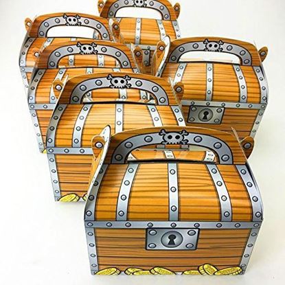 Picture of Adorox 12 Pack Pirate Treasure Chest Decoration Party Favor Goodie Candy Bo