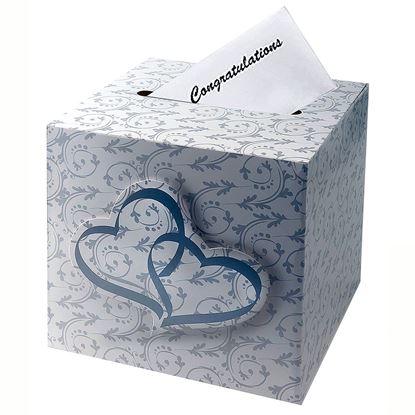 Picture of Adorox Double Heart Love Wedding Card Money Gift Box Reception Wishing Well Party Favor Decoration